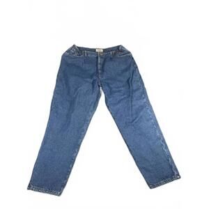 L.L.Bean Flannel Lined Women's Relaxed Fit 20W Reg Denim Blue Jeans